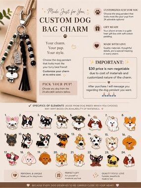 🐾 Hand Crafted Custom Dog Bag Charm🐾
